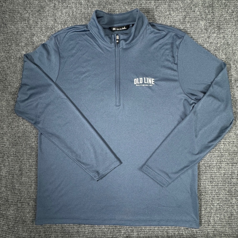 NWOT Travis Mathew Quarter Zip Pullover XL Blue Old Line Spirits Baltimore MD
